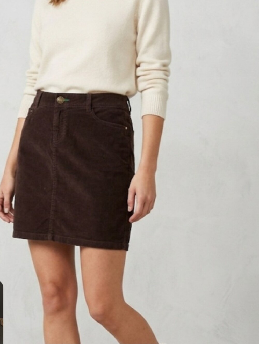 Y2K Tommy Hilfiger Classic Brown Corduroy Mini Skirt - Women